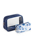 Blue Pretty Cosmetic Pouches - Set Of Two