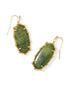 Elle Bamboo Framed Drop Earring Sage Serpentine