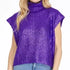 Metallic Foil Sweater Top Purple