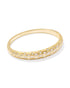 Holland Gold Bangle Bracelet in White Crystal Large