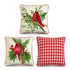 14" Gingham Cardinal on a Branch Pillow