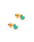 Nora Teal Heart - Screwback Stud Earrings