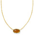 Elisa Bamboo Framed Necklace Marbled Amber Illusion