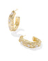 Holland Gold Hoop Earrings in White Crystal