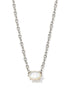 Cailin Pendant Necklace Rhodium Ivory Mother of Pearl