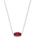 Elisa Silver Pendant Necklace in Clear Berry