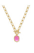 Daphne Gold Chain Link Necklace In Azalea Illusion