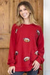 Football Queen Sequin Sweatshirt - Red