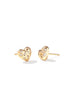 Holland Heart Stud Earring Gold White Crystal