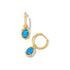 Kendra Scott Daphne Framed Gold Huggie Earrings In Bright Blue Kyocera Opal