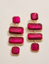 Quad Earrings In Gold - Optic Pink