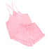 Cami + Velvet Ruffled Short PJ Set - Pink