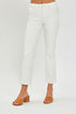 Mid Rise Crop Straight Pants - Cream