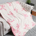 White and Pink Reversible Bow Cozy Blanket