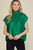 Metallic Foil Sweater Top Green