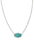 Elisa Rhodium Color Burst Frame Short Pendant Necklace Bronze Veined ASqua