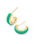 Ainsley Gold Huggie Earrings Green