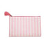 Bonjour Stripe Cosmetic Bag - Pink And White