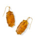 Elle Bamboo Framed Drop Earring Marbled Amber Illusion