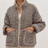 Floral Quilted Jacket | Navy+Cream