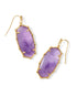 Elle Bamboo Framed Drop Earring Dark Purple Amethyst