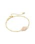 Kendra Scott Abbie Gold Satellite Chain Bracelet In Rose Quartz