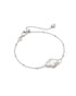 Kendra Scott Abbie Silver Satellite Chain Bracelet In Ivory Mother-of-pearl