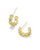 Kendra Scott Cailin Gold Crystal Huggie Earing In Green Peridot Crystal