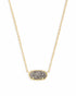 Kendra Scott Elisa Gold Short Pendant Necklace In Platinum Drusy