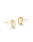 Kendra Scott Mini Ellie Gold Stud Earrings In Ivory Mother Of Pear