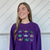 Victoria Crown Sequin Sweatshirt - Purple