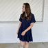 Brunchin' With Friends Linen Dress (Navy)