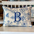 Blue Victoria Letter Pillow