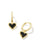 Ari Heart Gold Huggie Earring In Black Drusy 