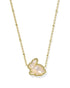 Kendra Scott Bunny Short Gold Pendant Necklace In Taupe Mother Of Pearl