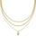 Kendra Scott Mini Elisa Triple Strand Gold Necklace In Carnation Opal