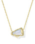 Cheer Short Gold Pendent Necklace In Periwinkle Illusion