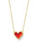 Air Heart Short Gold Pendant Necklace In Red Illusion 