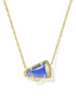 Kendra Scott Cheer Short Gold Pendent Necklace In Cobalt Illusion