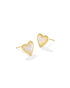 Ari Heart Gold Stud Earring In Ivory Mother Of Pearl