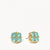 Blessed/Sea Foam Clover Gold Earrings 