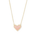 Kendra Scott Ari Heart Gold Pendant Necklace In Rose Quartz