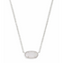 Kendra Scott Elisa Silver Short Pendant Necklace In Iridescent Drusy