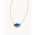 Kendra Scott Elisa Gold Pendant Necklace In Navy Abalone