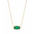 Kendra Scott Gold Elisa Necklace In Emerald Cats Eye