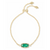 Kendra Scott Elaina Gold Adjustable Chain Bracelet In Emerald Cats Eye