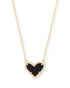 Kendra Scott Ari Gold Heart Pendant Necklace In Black Drusy