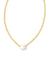 Kendra Scott Cailin Gold Pendant Necklace In Ivory Mother Of Pearl