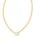 Kendra Scott Cailin Gold Pendant Necklace In White Cz