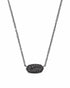 Kendra Scott Elisa Gunmetal Pendant Necklace In Black Drusy